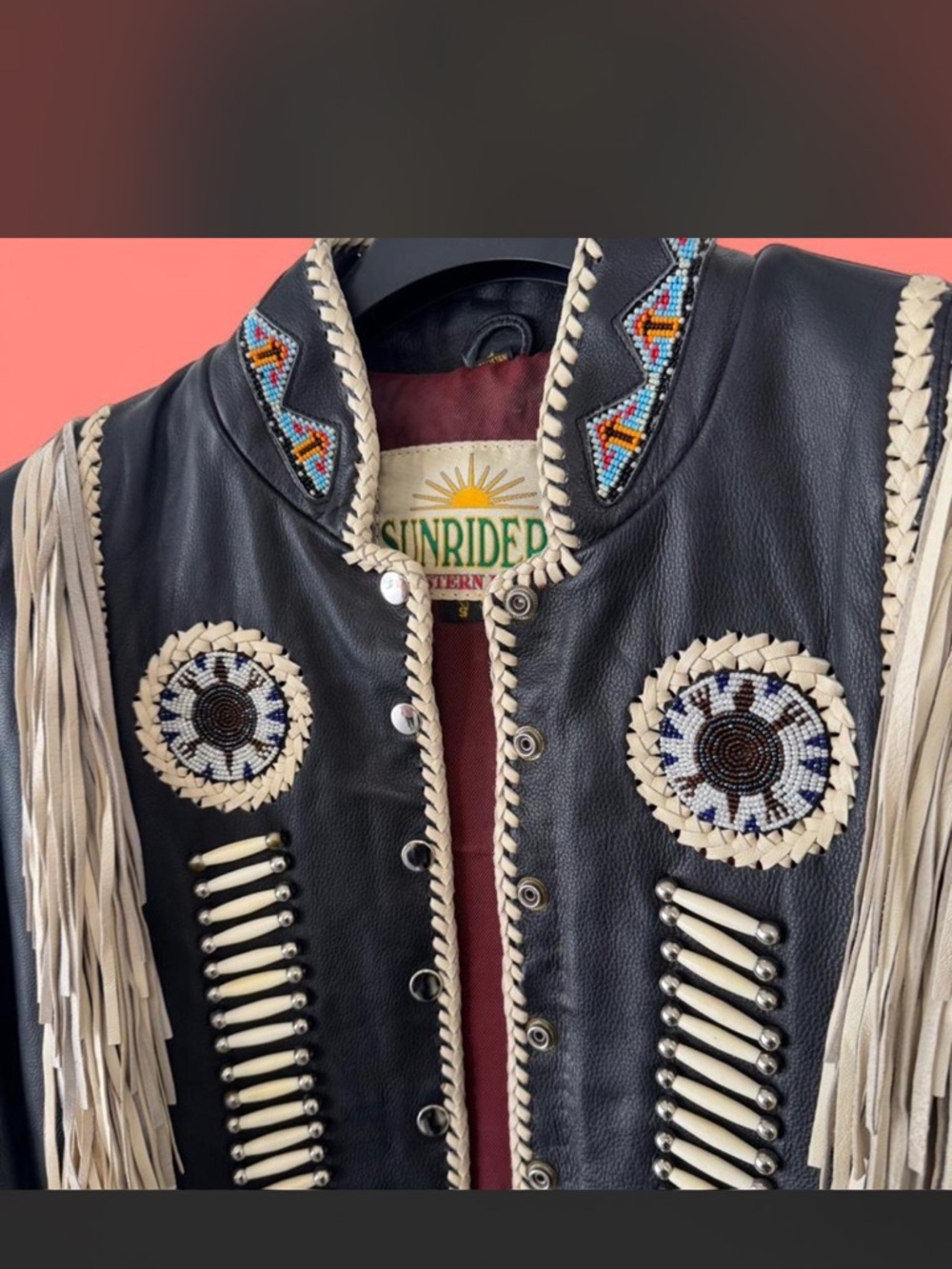 Sunriders Western Wear Genuine Leather Fringe Jacket - Picture 3 of 6